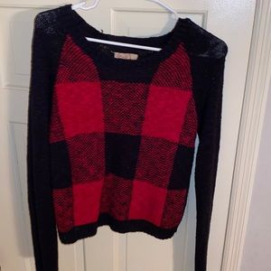 Black and red sweater